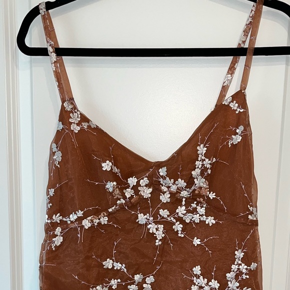 J Crew Collection Embroidered 90’s Core Strappy Slip Dress Midi Size 4 - Picture 6 of 9
